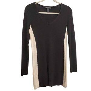 White House Black Market Ribbed Long Sleeve Mini Sweater Dress